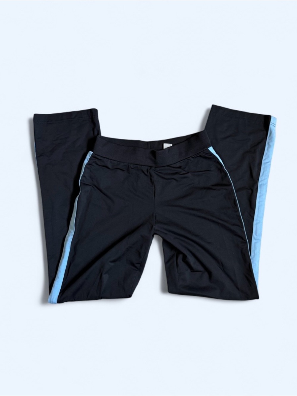 New York Laundry Black Track Joggers with Light Blue Side Stripes